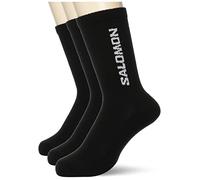 Salomon Everyday Crew 3-Pack Socks, Classic Cotton-Blend Comfort, Secure Foothold Cuff, Elasticated Arch Support for Sensitive Feet