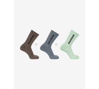 Salomon Everyday Crew socks 3-Pack brown blue grey light green - L
