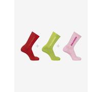 Salomon Everyday Crew Socks 3-Pack red yellow pink - L
