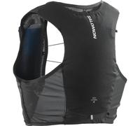 Salomon Hydra 4 Unisex Hydration Vest with 2 Soft Flasks (500ml), Trail Running and Hiking, Black, Extra Large