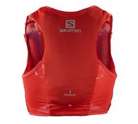 SALOMON Hydra 4 Unisex Hydration Vest with 2 Soft Flasks (500ml), Trail Running and Hiking, Fiery Red, Extra Small