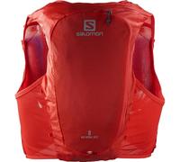 Salomon Hydra 8 Unisex Hydration Vest with 2 Soft Flasks (500ml), Trail Running and Hiking, Fiery Red, Small