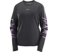 Salomon - Lightweight, quick-drying running T-shirt - Shakeout Core LS Tee GFX W Deep Black for Women - Size M Black M