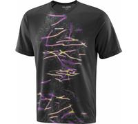Salomon - Lightweight, quick-drying running T-shirt - Shakeout Core SS Tee GFX M Deep Black for Men - Size XL Black XL