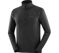 Salomon - Lightweight Stretch Fleece with Half-Zip - Sntial Lightwarm HZ M Deep Black for Men - Size M Black M