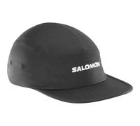 Salomon Logo 5 Panel, Breathable Running Cap for Men, Ski Snowboard, Hiking, Outdoor Sports, Five Panel Style, Deep Black