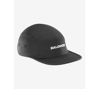 Salomon Logo 5 Panel, Breathable Running Cap for Men, Ski Snowboard, Hiking, Outdoor Sports, Five Panel Style, Deep Black