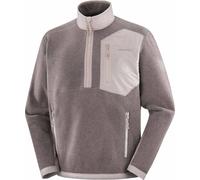 Salomon - Men's half-zip fleece - Pullover Chroma Fleece HZ M Iron for Men in Recycled Polyester - Size XL - Brown Brown XL