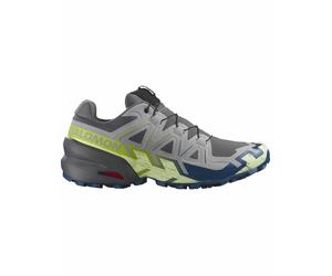 Salomon - Men's trail running shoes - Speedcross 6 M Castlerock / Lime Cream / Poseidon for Men - Size 7,5 UK - Grey Grey 7.5 UK