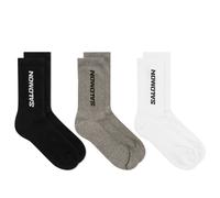 Salomon Men's EVERYDAY CREW SOCK 3-PACK Black/White/Grey Melange Medium
