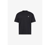 Salomon Mens Salomon Round Logo-Print Cotton T-Shirt Deep Black S