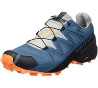 SALOMON Men's Speedcross 5 Gtx Trail Running, Mallard Blue Wrought Iron Vibrant Orange, 12 UK