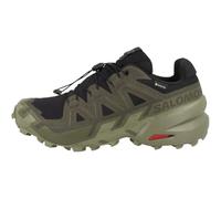 Salomon Mens Speedcross 6, Black/Peat/Deep Lichen Green, 11