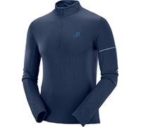 Salomon Men's Sports Sweatshirt, AGILE HZ MID M, Polyester, Navy Blue (Night Sky/Poseidon), Size XL, LC1049600