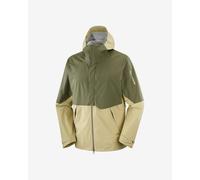 Salomon Outerpath Pro 2.5L Jacket with Hood dark green beige - XL