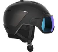 Salomon PIONEER LT VISOR Helmet, Unisex Ski and Snowboard Helmet for Trail Running, Mountain Safety, Outdoor Sports, Black/Un ML Blue, S