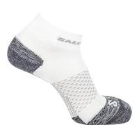 Salomon Push Ankle Unisex Socks, Trail Running, Hiking, Reflective Details, Moisture Management, and Cushioning, White, 7.5 - 10