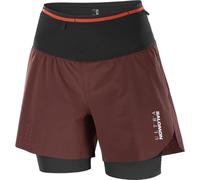 Salomon - Women's S/Lab Salomon Ultra 2in1 - Running shorts size S, brown