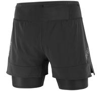 Salomon - Trail Running Shorts - Sense 2In1 Shorts M Deep Black for Men in Silicone - Size L Black