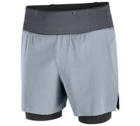 Salomon - Breathable, quick-drying shorts - Sense Aero 2In1 Shorts 5" M Trade Winds for Men - Size M - Grey Grey M