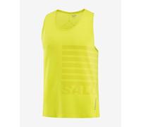 Salomon Sense Aero Singlet GFX Sleeveless T-Shirt Neon Yellow - XXL