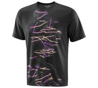 Salomon - SHKout Core S/S Tee GFX - Running shirt size XL, black/grey