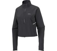 Salomon - Short windbreaker half-zip jacket - Sense Aero Hybrid Crop Pullover W Deep Black for Women - Size L Black L