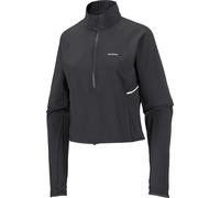 Salomon - Short windbreaker half-zip jacket - Sense Aero Hybrid Crop Pullover W Deep Black for Women - Size XS Black XS