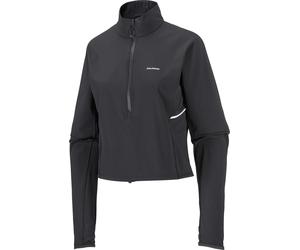 Salomon - Short windbreaker half-zip jacket - Sense Aero Hybrid Crop Pullover W Deep Black for Women - Size L Black L