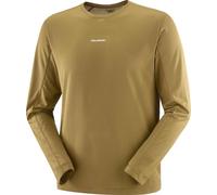Salomon - Soft and breathable long-sleeved T-shirt - Shakeout Core LS Tee M Brilliant Olive for Men - Size XL - Khaki Khaki