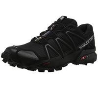 Salomon Speedcross 4 Men's Trail Running Shoes, Offering Aggressive Grip, Precise Foothold, and Lightweight Protection, Black, 7.5