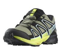 Salomon Speedcross Climasalomon™ Waterproof Unisex Kids Trail Running Shoe, Deep Lichen Green Black Safety Yellow, 1 UK