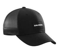 Salomon Trucker Unisex Curved Cap, Bold Style,Vesatile Wear, Trail Running Hiking, and Breathable Comfort, Black, M/L