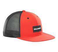 Salomon Trucker Unisex Flat Cap, Bold Style Versatile, Trail Running Hiking Recycled Content, and Breathable Comfort, Orange, M/L