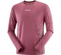 Salomon - Ultra-light long sleeve T-shirt - Sense Aero LS Tee GFX M Nocturne/Whisper White for Men - Size S - Burgundy Burgundy S