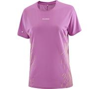 Salomon - Ultra-lightweight, breathable running T-shirt - Sense Aero SS Tee GFX W Iris Orchid Acid Lime for Women - Size M - Purple Purple M