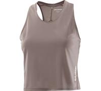 Salomon - Ultra-lightweight, breathable sleeveless running T-shirt with 37.5® technology - Sense Aero Short Tank W Iron for Women - Size M - Beige Beige M