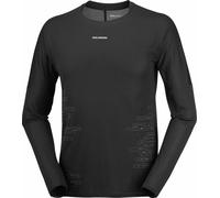 Salomon - Ultra-lightweight, temperature-regulating T-shirt - Men's - Sense Aero LS Tee GFX M - Sense Aero LS Tee GFX M Deep Black Black Beauty for Men - Size L Black L