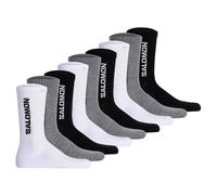 Salomon Unisex Socks, 9 Pack - EVERYDAY CREW, Terry, Support Zone, Logo