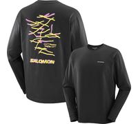 Salomon - Urban T-shirt in stretch organic cotton with long sleeves - Wild Rays LS Tee M Deep Black for Men - Size L Black L