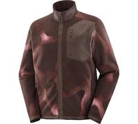 Salomon - Warm zip-up fleece jacket - Chroma Fleece FZ M Coffee Bean Dusky Orchid Iron for Men - Size M - Brown Brown M