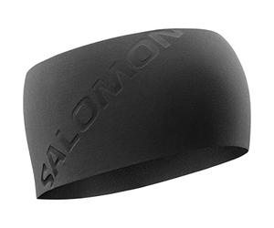 Salomon Winter Training Unisex Headband, Warmth, Fit, Full featured, Deep Black, Shiny Black, One Size