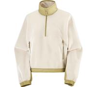 Salomon - Women's short half-zip fleece - Chroma Fleece Crop HZ W Whisper White/Gray Green for Women in Recycled Polyester - Size L - Beige Beige L