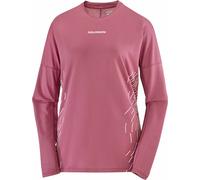 Salomon - Women's ultra-light long-sleeved T-shirt - Sense Aero LS Tee GFX W Nocturne/Whisper White for Women - Size S - Burgundy Burgundy