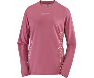 Salomon - Women's ultra-light long-sleeved T-shirt - Sense Aero LS Tee GFX W Nocturne/Whisper White for Women - Size M - Burgundy Burgundy M