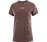 Salomon - Women's ultra-light short-sleeved T-shirt - Sense Aero SS Tee GFX W Coffee Bean/Cosmic Sky for Women - Size M - Brown Brown