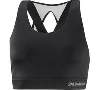 Salomon Women's Cross Run Sports Bra, Opaque, Deep Black, XS