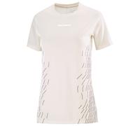 Salomon - Women's ultra-light short-sleeved T-shirt - Sense Aero SS Tee GFX W Whisper White/White for Women - Size XS - Beige Beige XS