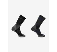 Salomon X Ultra Access Crew 2-Pack Socks Black Dark Grey - S