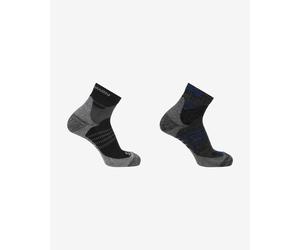 Salomon X Ultra Access Quarter 2-Pack Socks Dark Grey Black - S